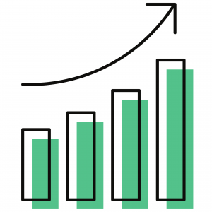 Graph showing business progress