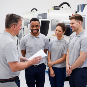 Team meeting in action